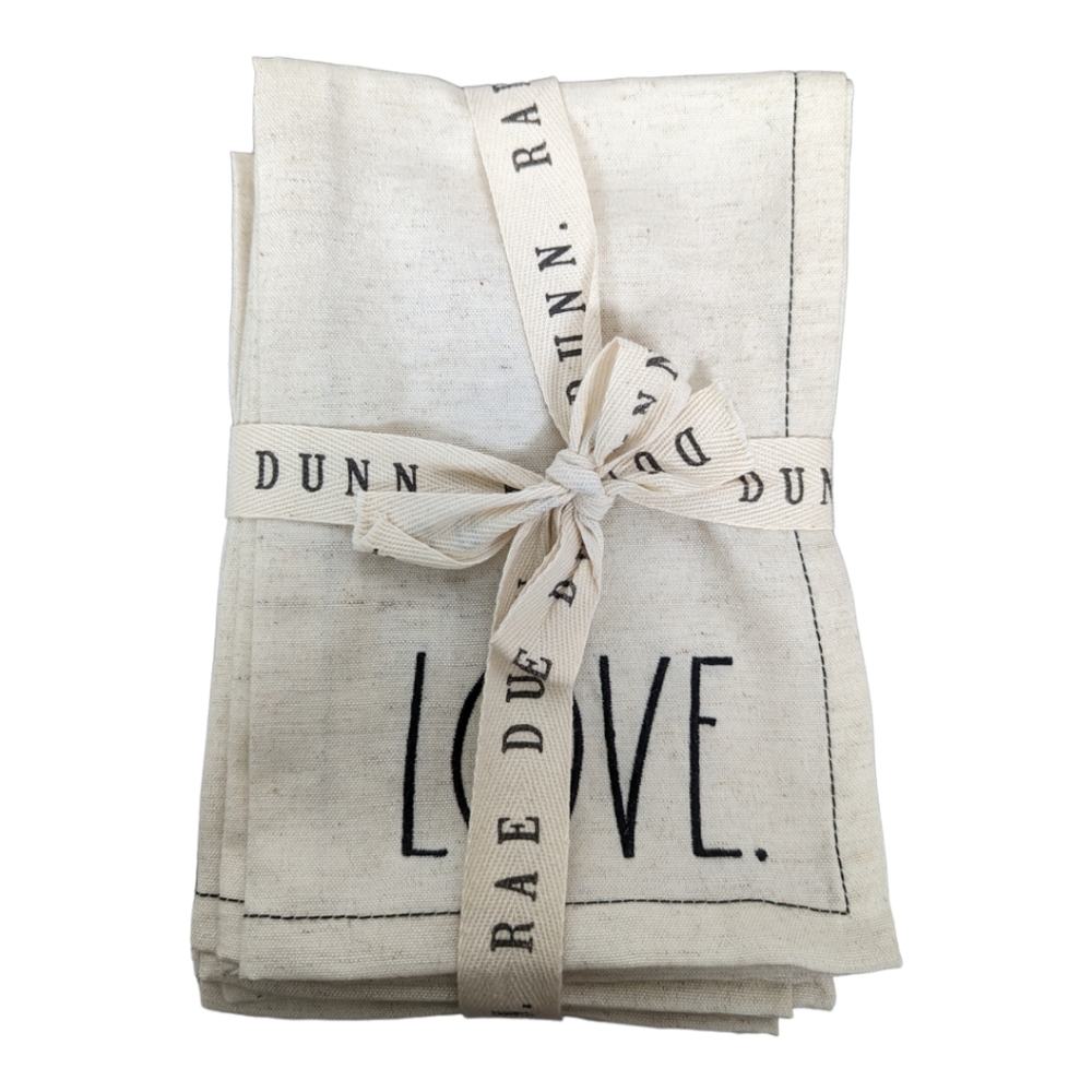 Rae Dunn "Love" Napkins Set of 4